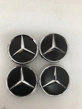 Load image into Gallery viewer, 4x Mercedes-Benz Matte Black Wheel Center Hub Caps Set 75mm 15566df6