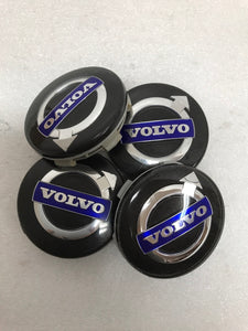 Set of 4 GENUINE OEM Volvo 30666913 Iron Mark Alloy Wheel Center Cap BLACK