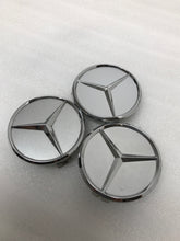 Load image into Gallery viewer, SET OF 3 Mercedes Benz SILVER CENTER CAPS A1714000125