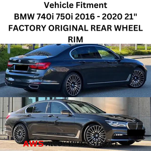 BMW 740i 750i 2016 - 2020 21" FACTORY OEM REAR WHEEL RIM 86291 36116863113