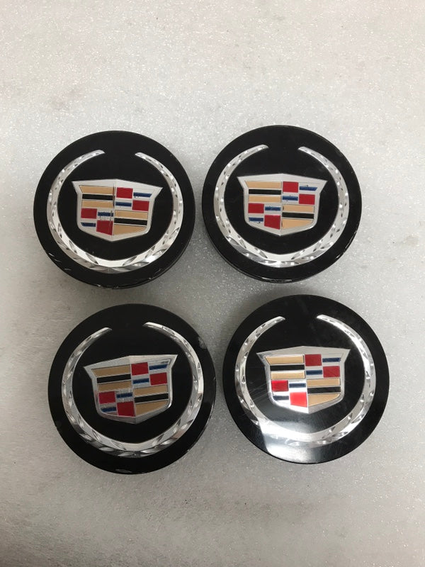 Set of 4 Cadillac ATS CTS CTS-V DTS STS SRX black center cap 9597375 4d3c9901