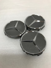 Load image into Gallery viewer, SET OF 3 BLACK Mercedes-Benz Wheel Center Cap 75mm A2204000125