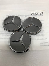 Load image into Gallery viewer, SET OF 3 BLACK Mercedes-Benz Wheel Center Cap 75mm A2204000125