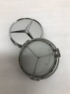 SET OF 2 Mercedes Benz SILVER Center Caps 2204000125 (75 MM)