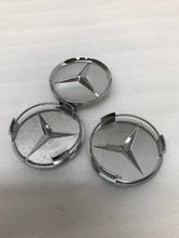 Load image into Gallery viewer, SET OF 3 Mercedes Benz CHROME CENTER CAPS A1714000125 a8368d4f