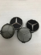 Load image into Gallery viewer, SET OF 4 BLACK Mercedes Benz Center Caps 2204000125 46578b16