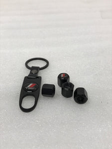 Set of 4 TRD Racing Development Tire Valve Stem Caps With Key