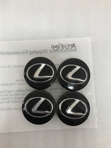 Set of 4 Lexus BLACK 62mm Center Caps 71A104-0010