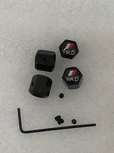 Set of 4 TRD Racing Development Tire Valve Stem Caps For Car, Truck Universal Fitting with key