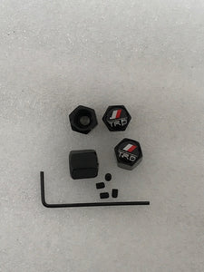 Set of 4 TRD Racing Development Tire Valve Stem Caps For Car, Truck Universal Fitting with key