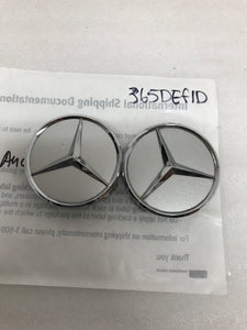 SET OF 2 Mercedes Benz SILVER Center Caps 2204000125 (75 MM)