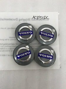 Set of 4 GENUINE OEM Volvo 30666913 Iron Mark Alloy Wheel Center Cap GRAY